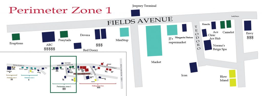 Map of Fields Avenue, Angeles City, Philippines
